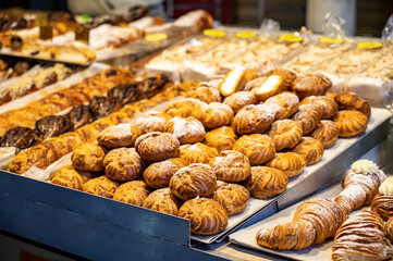 Oriental Arabic Turkish Sweets and dessert at the market.