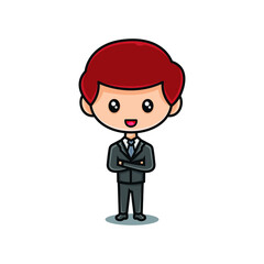 Businessman smile Thumb Up Like character vector design