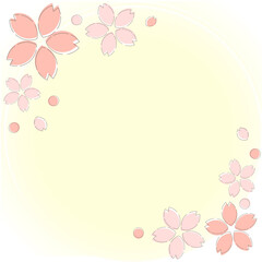 Cute and simple spring fluffy cherry blossom frame