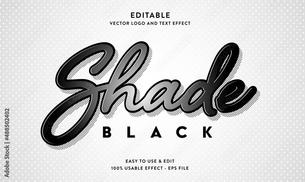 Poster shade editable text effect with modern style