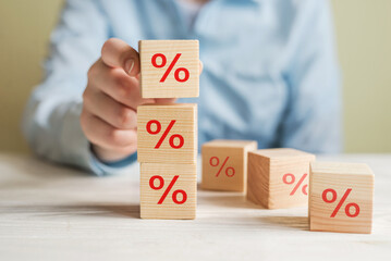 Concept of financial and mortgage interest rates.
