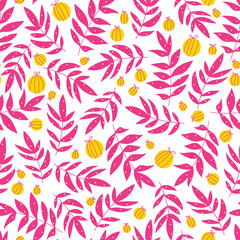 Pink branches seamless pattern