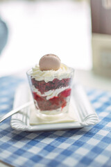 Dessert on the cafe table