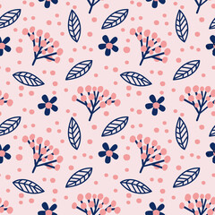 Vector seamless pattern with floral pattern. Boho colors, pastel colors. For printing on fabrics and clothes. For wall design. Poster for the interior, postcard, congratulation. in hand drawn style