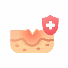 wound heal healthcare epidermis skin dermatology single isolated icon with smooth style - obrazy, fototapety, plakaty