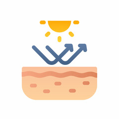 sun protection skin uv dermatology wellness single isolated icon with smooth style