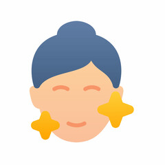 beauty treatment face cosmetic skincare facial dermatology single isolated icon with smooth style