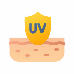 uv protection protect shield skincare single isolated icon with smooth style