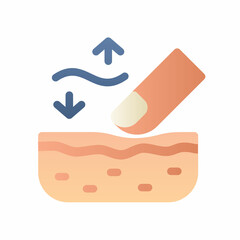 elastic skin epidermis dermatology single isolated icon with smooth style