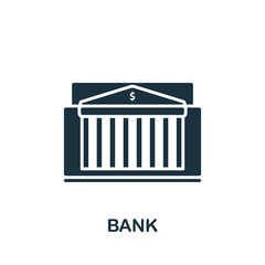 Bank icon. Monochrome simple icon for templates, web design and infographics