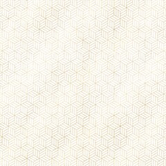 亀甲網代の和柄背景素材　金色　和紙風テクスチャ　上品　白　六角形　幾何学的　正方形バナー　レトロ