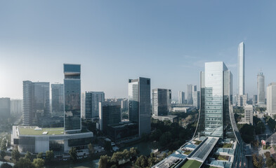 Naklejka na ściany i meble Aerial photography of office building of Suzhou East Lake International Financial Center
