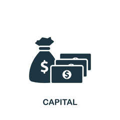 Capital icon. Monochrome simple icon for templates, web design and infographics