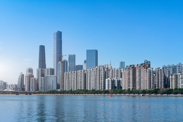 Fototapeta na wymiar Guangzhou Pearl River New Town Scenery Street View