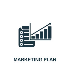 Marketing Plan icon. Monochrome simple icon for templates, web design and infographics
