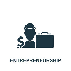 Enterpreneursship icon. Monochrome simple icon for templates, web design and infographics