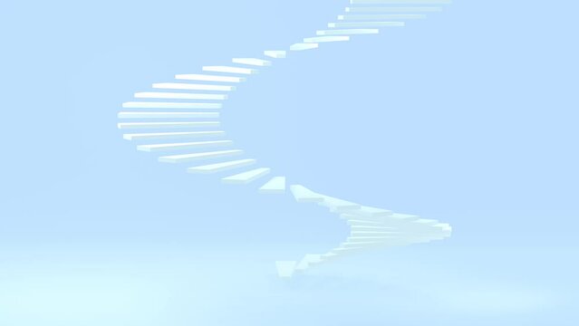 回転するシンプルな螺旋階段のループアニメーション、3DCG