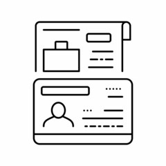 work visa line icon vector illustration