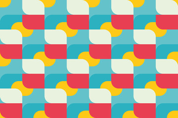 Geometric Abstract Endless Seamless Pattern with Vibrant Colors