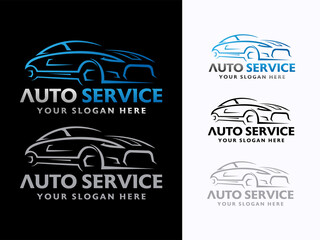 auto service logo, car repair logo design vector illustration