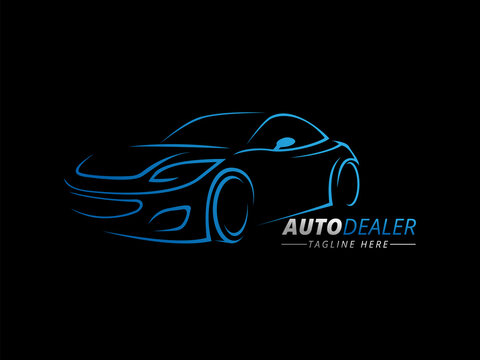 auto dealer cars logo design vector illustration