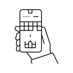 mobile games mens leisure line icon vector illustration