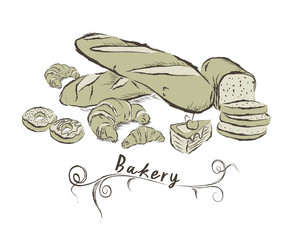 bakery illustration vector suit menu design poster banner bakery