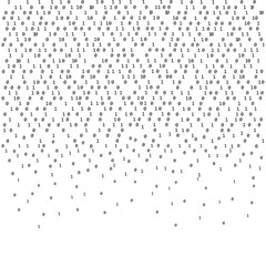 Binary code zero one matrix white background. Technology connection digital data abstract background. Information technology concept.