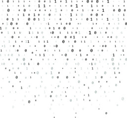 Binary code zero one matrix white background. Technology connection digital data abstract background. Information technology concept.