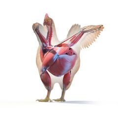 3d rendered illustration of a chickens anatomy - the muscles