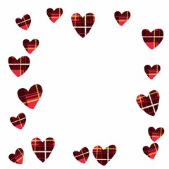 red tartan check heart