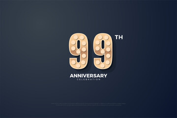 99th anniversary background with numbers illustration..