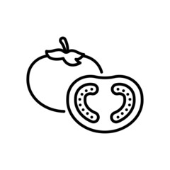 Tomatoes Vector Outline Icon Design illustration. Agriculture and Farming Symbol on White background EPS 10 File