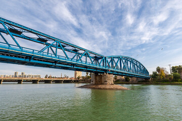 Railway Bridge over Seyhan River in Adana City of Turkey