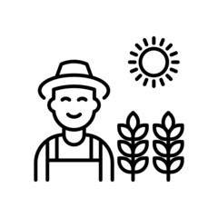 Agriculture Vector Outline Icon Design illustration. Agriculture and Farming Symbol on White background EPS 10 File