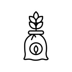 Plant Burlap Vector Outline Icon Design illustration. Agriculture and Farming Symbol on White background EPS 10 File