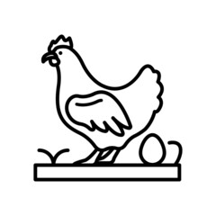 Poultry Farm Vector Outline Icon Design illustration. Agriculture and Farming Symbol on White background EPS 10 File
