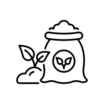 Plant Fertilizer Vector Outline Icon Design illustration. Agriculture and Farming Symbol on White background EPS 10 File