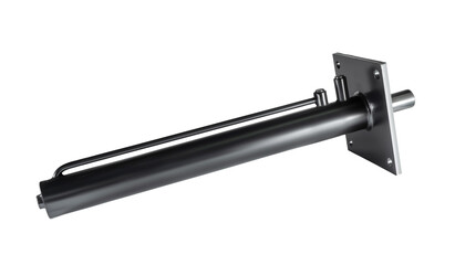 Black hydraulic cylinder pump on white background isolated
