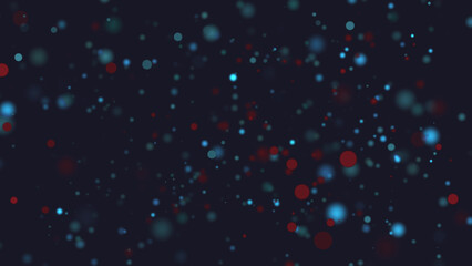 Blue and Red Particles. Elegant image of white, blue and red particles on dark background.
