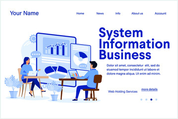 Business information system abstract concept vector illustration. IT infrastructure, business enterprise, transaction processing and automation, eCommerce development, data abstract metaphor. © Alwie99d