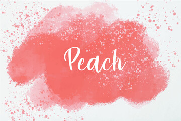 Abstract peach splash watercolor background 
