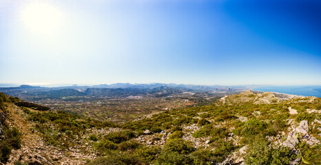 Fototapeta na wymiar Scenic view of la Marina Alta Region in Alicante Spain from Montgó summit