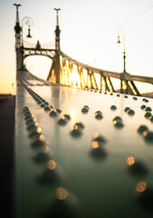 Detail of the Liberty Bridge in Budapest, Hungary