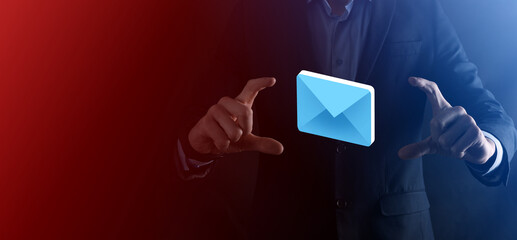 Email marketing and newsletter concept.Contact us by newsletter email and protect your personal...