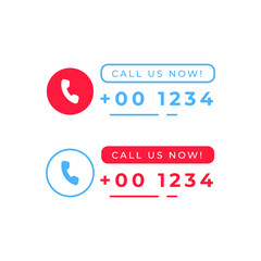 call and chat us now icon design template