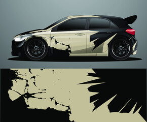 Rally car decal graphic wrap vector, abstract background