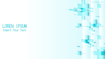Obraz premium Neon Cyan Glitched Pixel Particle on light blue Background