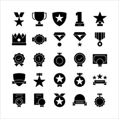Fototapeta premium Award icon set vector solid for website, mobile app, presentation, social media.