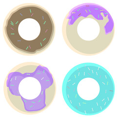 Vector image of four donuts